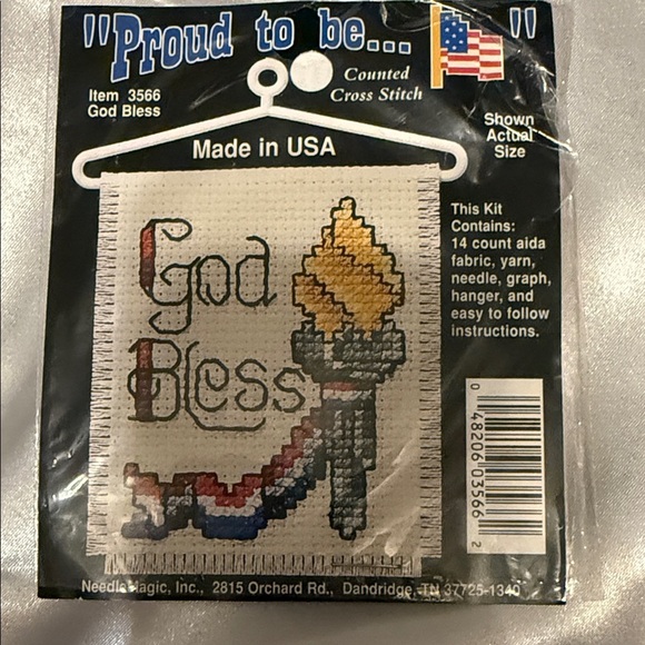 4 Vintage Bucilla, Dmc, and Proud to Be. Cross Stitch Kits with Threads - Picture 3 of 6
